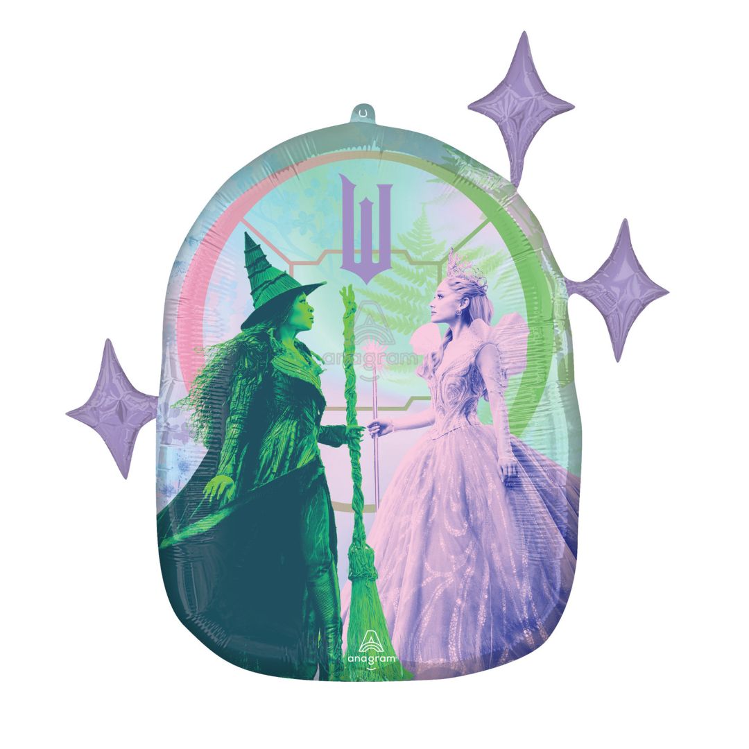 Balloon with characters from 'The Wizard of Oz' against a colorful background