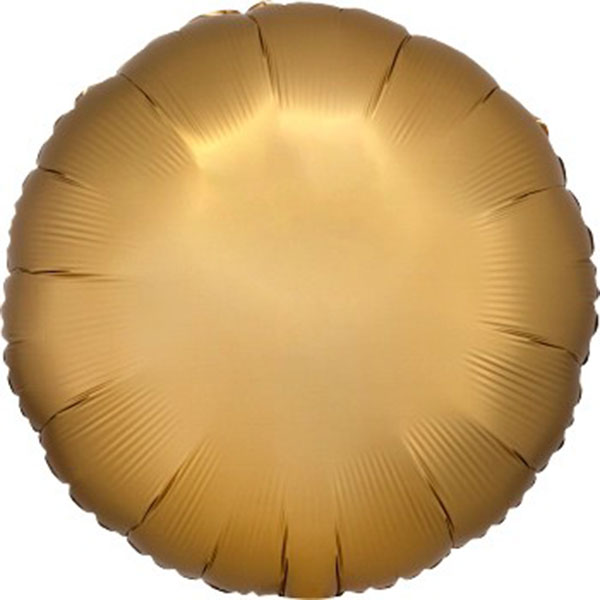 Gold round foil balloon on a white background