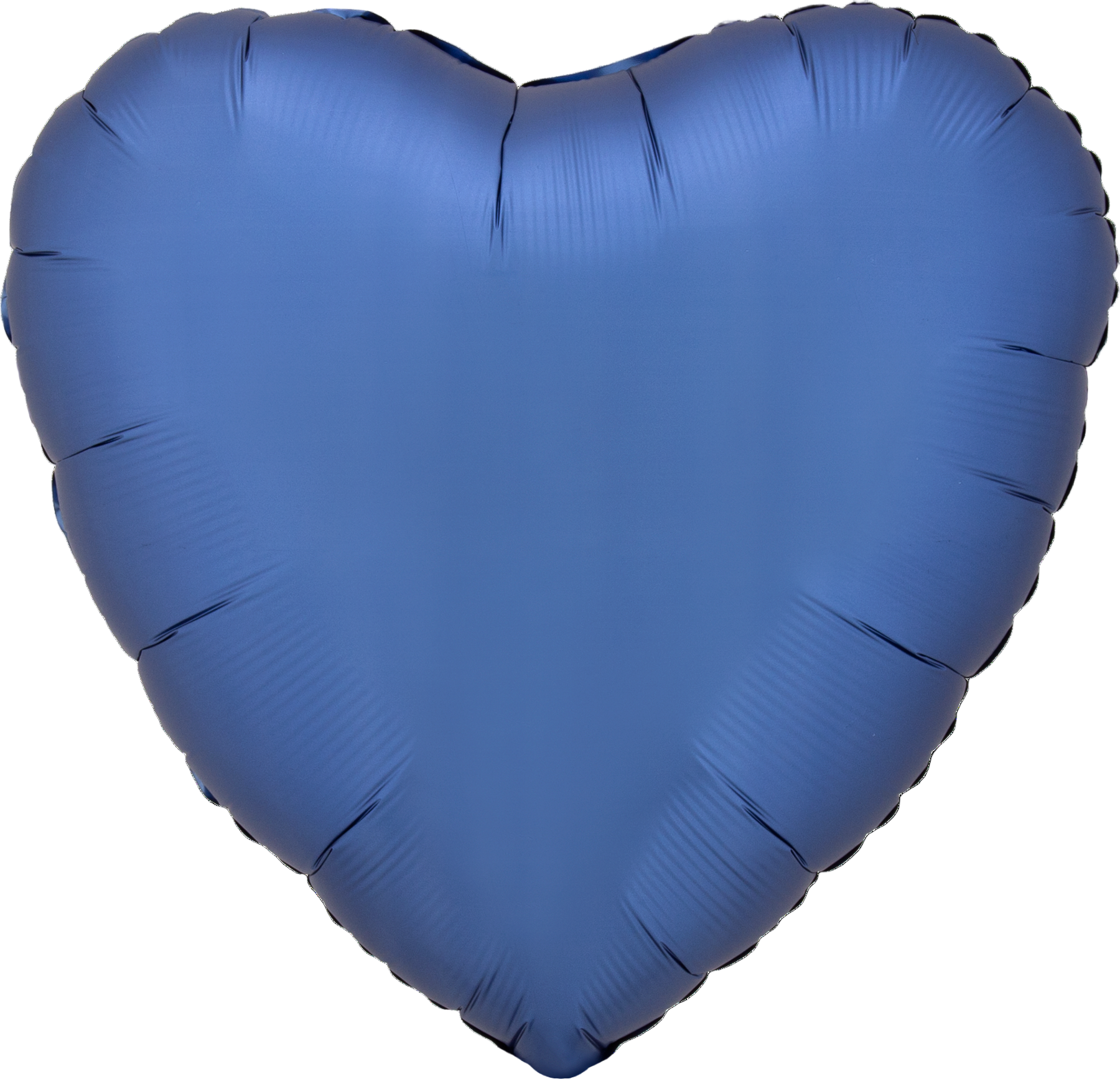 Blue heart-shaped foil balloon on a white background