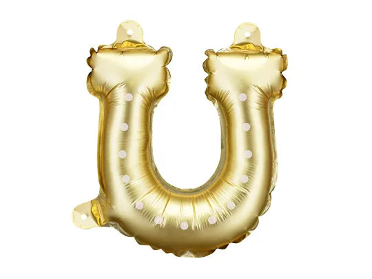 gold Horseshoe foil balloon on a white background
